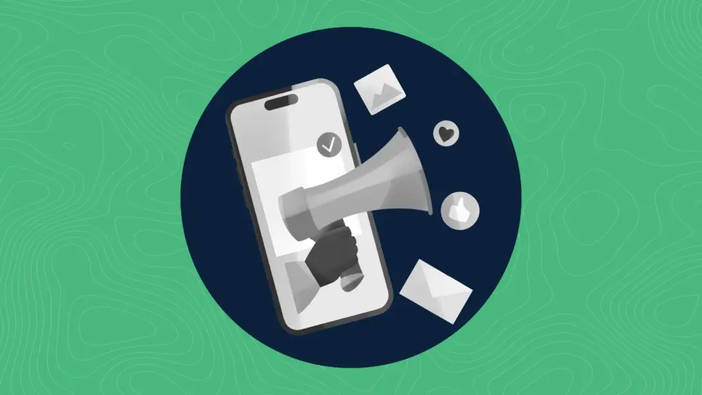 Graphic showing notifications coming from a phone