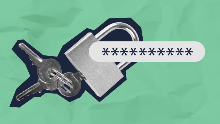 Services 11 A lock and key with asterisks showing secure passwords