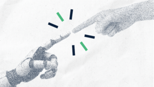 robot touching a human hand