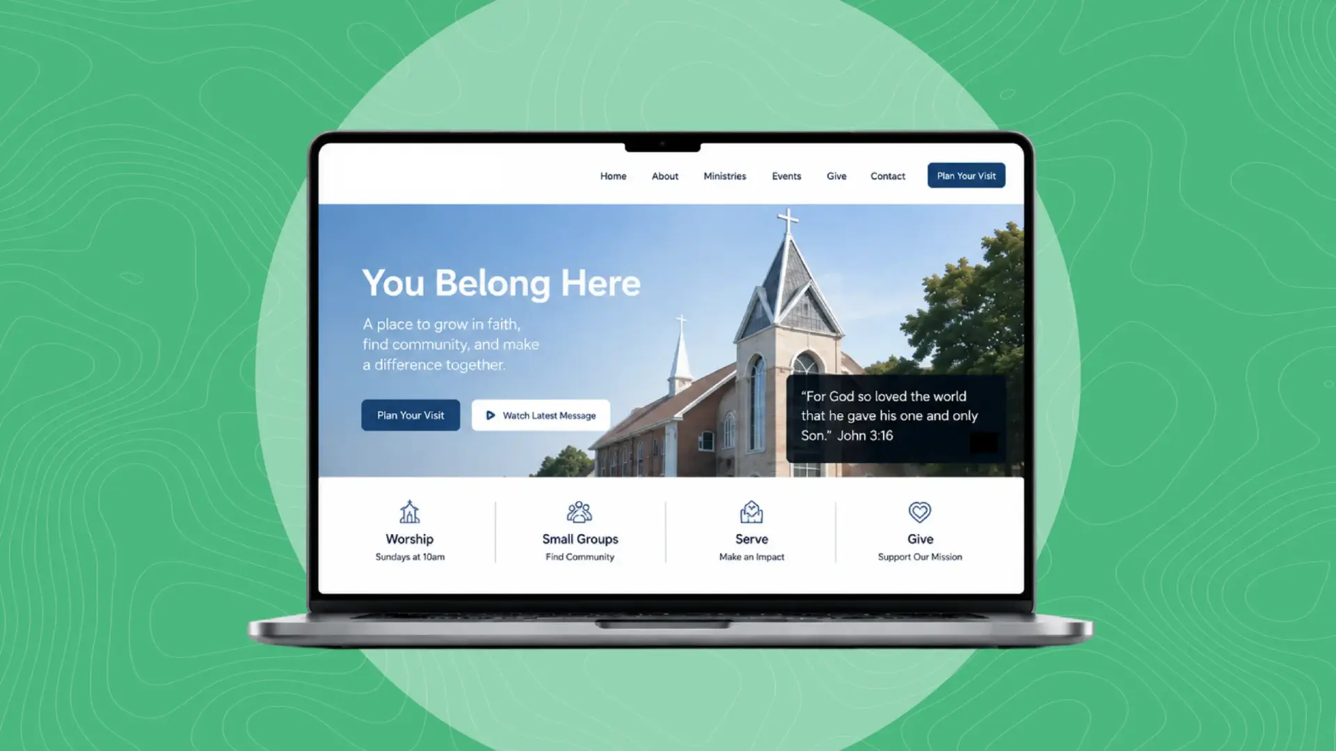 An example of a welcoming church website